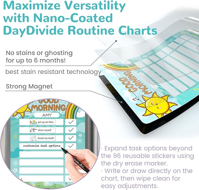 Magnetic Bedtime/Morning Routine Chart &Reward Jar for Kids -Toddler Morning Checklist Board,Daily Reward Routine Chart for Kids,Dry Erase Bedtime Reward Chart,Daily Schedule Chart at Home