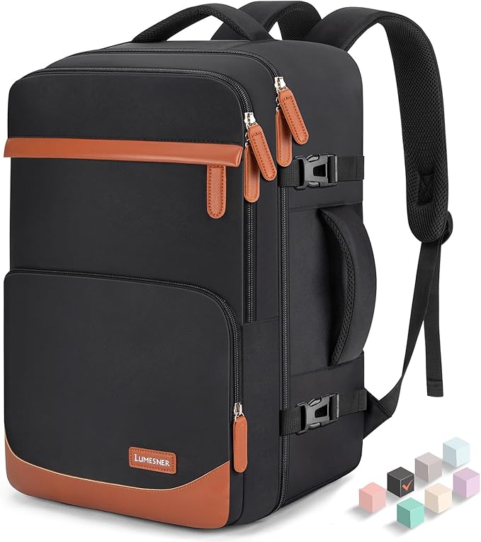 40L Travel Backpack, Water-Resistant Carry On Backpack for Men Women, Business Laptop Backpack for Trips & Commutes, Fits 15.6/17.3 Inch Laptop