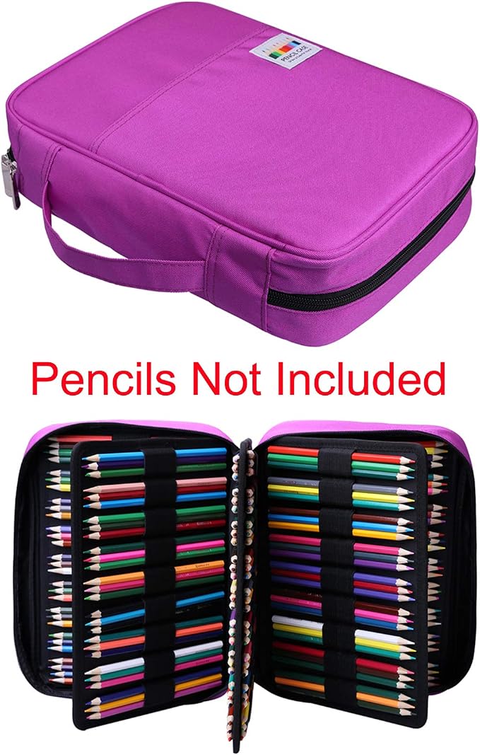 Coloring Pencil Case 220 Slots Pencils/Gel Pens Organizer Waterproof Travel Case Zipper Carrying Portable Pencil Markers Pen Holder Bag for Painter Writers