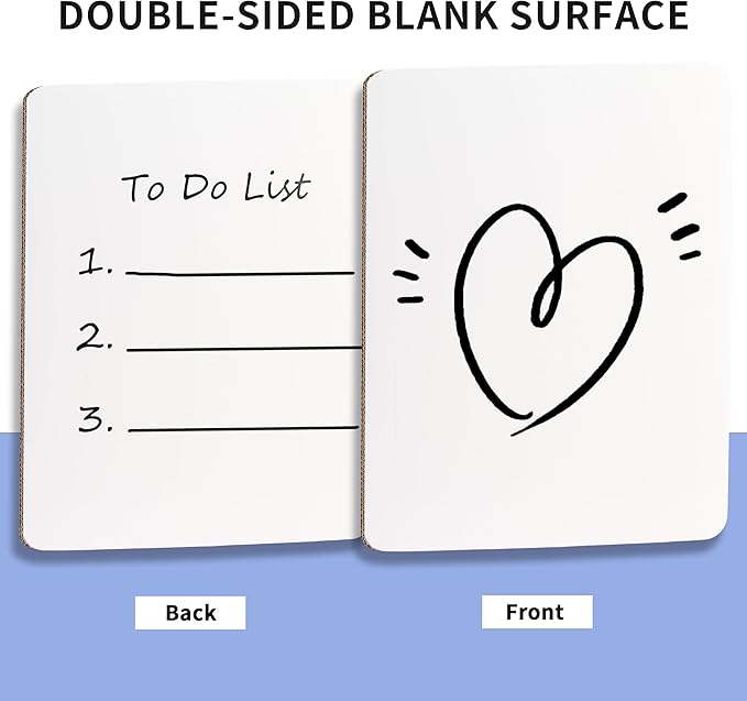 4 Pack Small White Board Dry Erase Boards Classroom Pack Mini White Boards 9" x12” Personal Whiteboards for Students Teachers School Supplies Lapboards