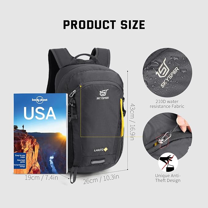 SKYSPER Small Hiking Backpack, 20L Lightweight Travel Backpacks Hiking Daypack Rucksack Women Men for Trekking Backpacking Outdoor Sports