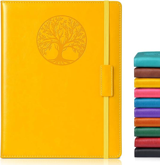 Biuwory Lined Journal Notebook for Women Men,256 Pages B5 Large Hardcover Leather Journals for Writing,Travel,Business,Work & School,College Ruled Notebooks for Note Taking,Diary Notepad 7.8"×10.2"