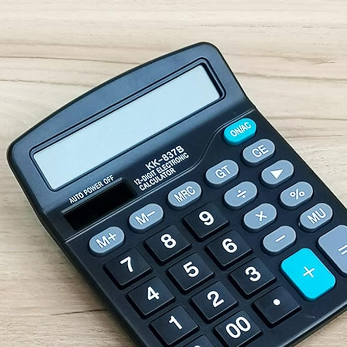 12 Digits Scientific Calculator AA Battery General Purpose Calculators for Home Office Students Use Large LCD Screen
