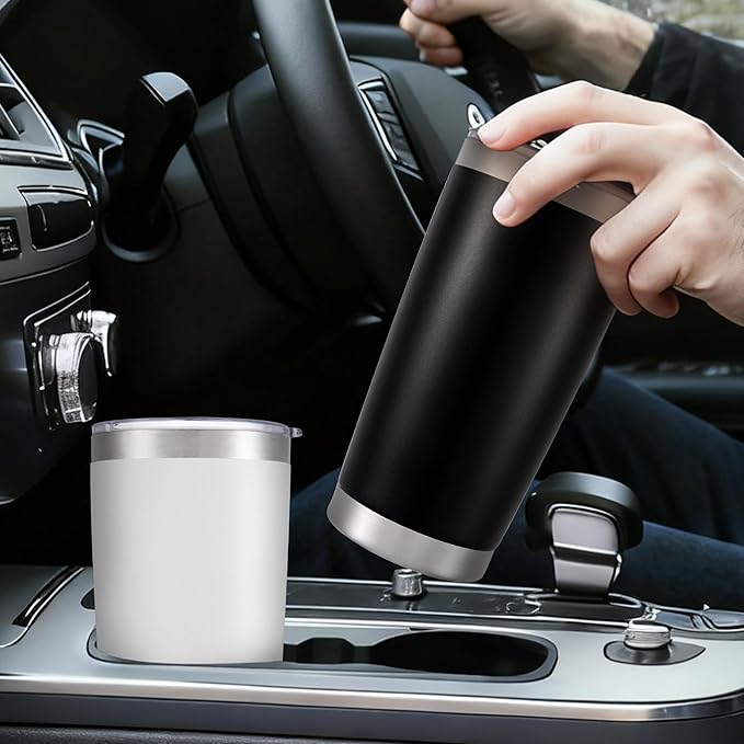 20 oz Tumbler with Lid Stainless Steel Insulated Tumblers Double Wall Vacuum Coffee Mug Powder Coated Tumbler Cups for Cold and Hot Drinks, Dark Green, 1 pack