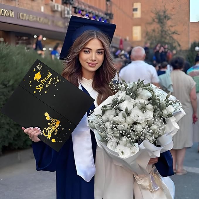 GMFrames Graduation Picture Frame Photo Display Board Multi 4"x6" Memory Portfolio Album for Senior High School, College or University Graduation Photographs Black