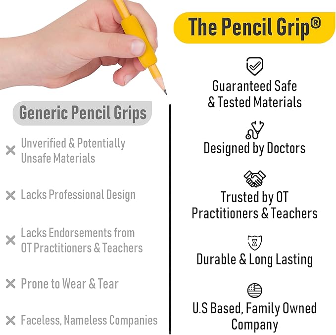 The Pencil Grip The Classics Soft Foam Pencil Grips, Ergonomic Writing Aid for Lefties and Righties, 1.5 Inch Long, Assorted Colors, 100 Pack - TPG-164100