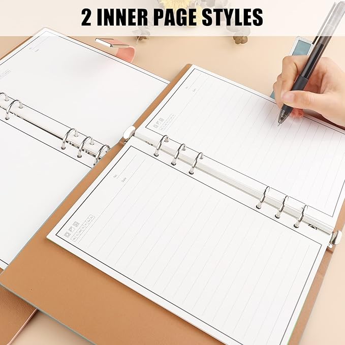 Reusable Notebooks - Stone Paper Waterproof Spiral Notebooks, A5 Wirebound Ruled Sketch Book Notepad Diary Memo Planner with 1 Erasable Pen & 1 Microfiber Cloth Included (9.05''×6.69'')