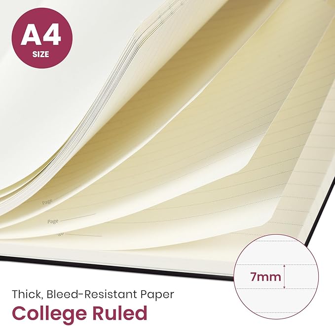 Taja Large Spiral Lined Journal for Women, 8.5" x 11" Notebooks for Work Collge Ruled, A4 Aesthetic Cute Journaling Notebooks for Writing, Plastic Cover, Tropical Palms