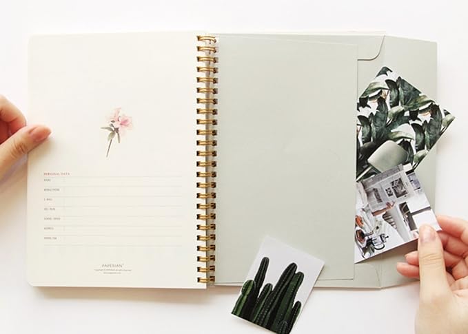 PAPERIAN Brilliant Monthly & Weekly Planner - Wirebound Undated Monthly &Weekly Planner Book Scheduler Diary (Shell Pink)
