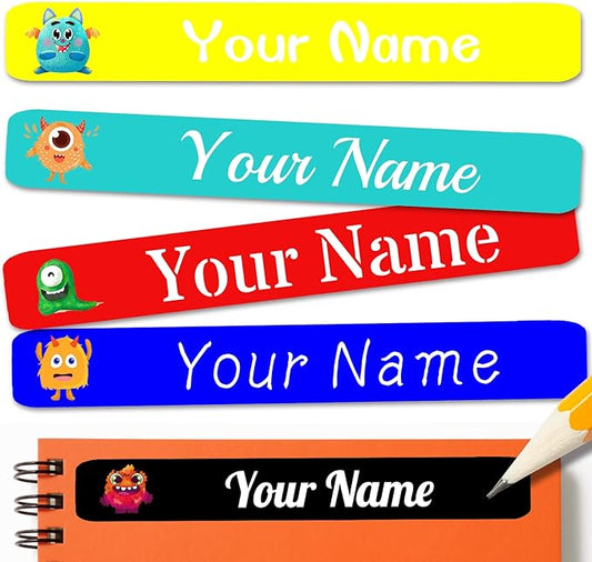 120 PCS Personalized Labels for Kids，Custom Name Tag Stickers Labels Waterproof for School Supplies,Water Bottle,Lunch Box,Toys(2.3 x 0.4 in)