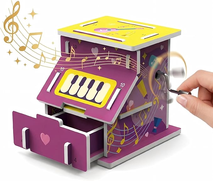 STEM DIY Mechanical Music Box Building Kit for Kids Aged 6+ - Educational Hands-on Toy, Assemble Your Own Sound Box, Creative Science Experiment Gift Idea