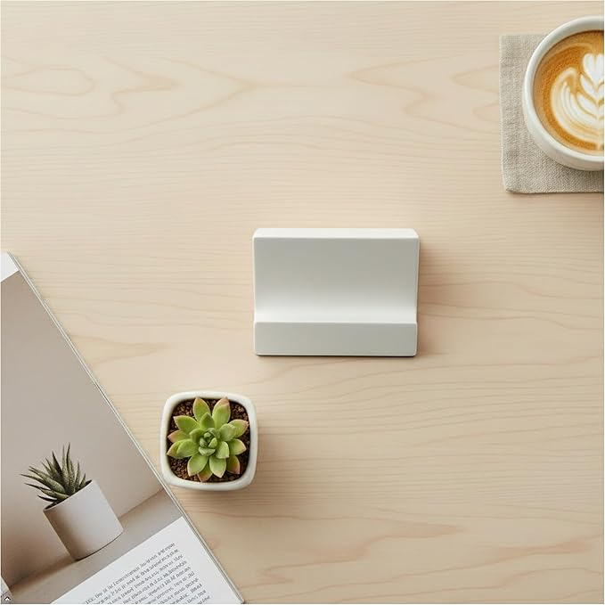 Concrete phone stand, desktop phone stand, multifunctional stand, compatible with iPhone 16/15/14/13/12 smartphones (White)