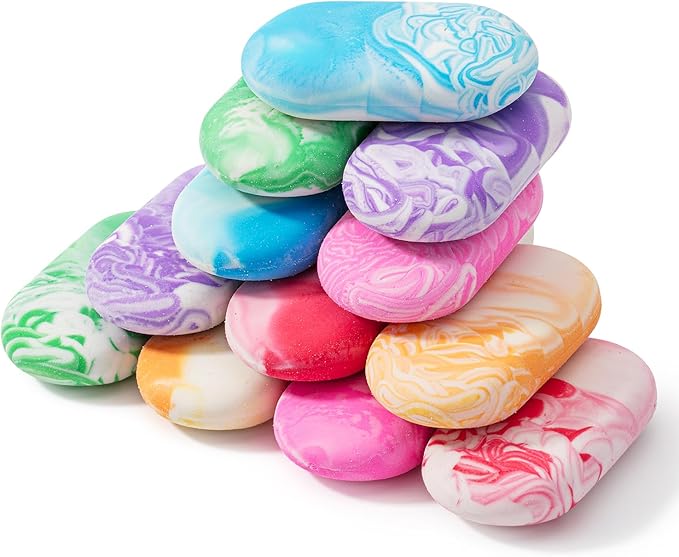 Mr. Pen- Marble Pencil Erasers, 12 Pack, 1" x 2", Soft Rubber Marble Pencil Erasers for School, Office, Art Sketching, Homework, Exams, Clean Smudge-Free Correction