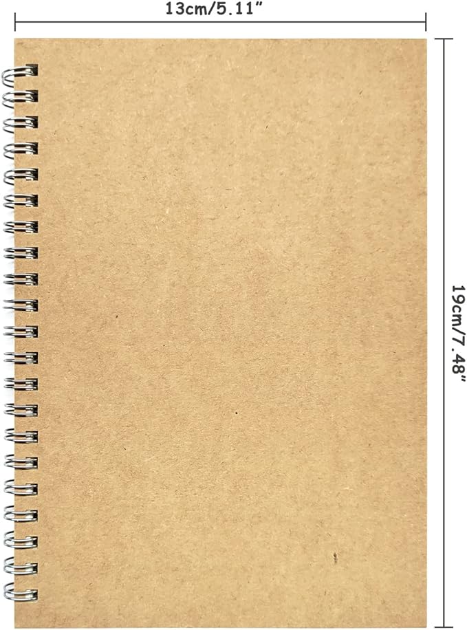 Ykimok 2Pack College Ruled Wirebound Spiral Notebook, College Ruled Notebook, 100 Pages, 50 Sheets, 7.48 x 5.11 Inch, Black and Yellow Cover