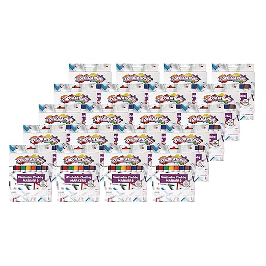 Colorations Chubby Markers, 8 Colors, 24 Packs, Color Marker, Coloring Posters, Drawing, Home, Classroom, School Supplies, Art Supplies, Craft Projects, Kids Markers, Markers for Children, Non Toxic