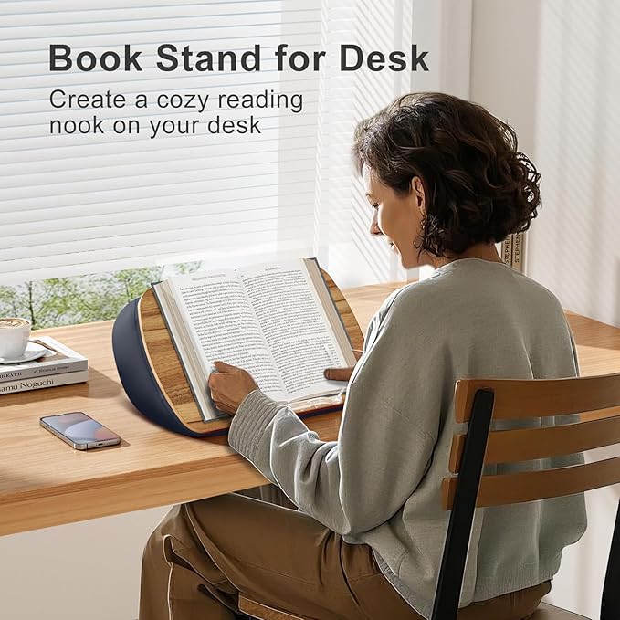 ERGONOV Lap Beanbag Book Stand for Hands Free Reading Comfortable Reading Pillow Stand Minimize Neck Strain Perfect Idea for Book Lovers in Dorm Room or Anywhere Else with Bookseat(Gray)