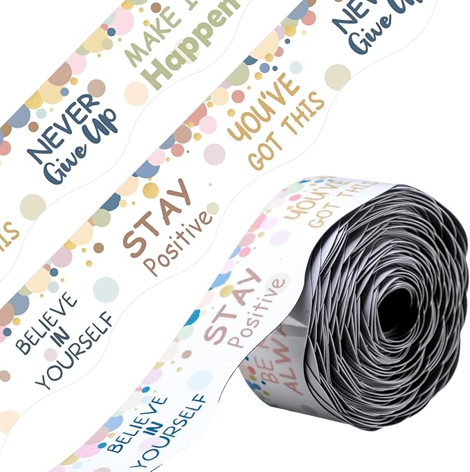 Tellegloww 36 ft Scalloped Magnetic Border Magnetic Border for Whiteboard Bulletin Board Borders Reusable Rolled Borders Trim for Office Chalkboard(Colorful Dots)