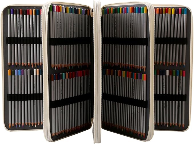 Portable Colored 384 Slots Pencil case Organizer with Printing Pattern for Watercolor Pens or Markers, Pencil Case Organizer for Artist