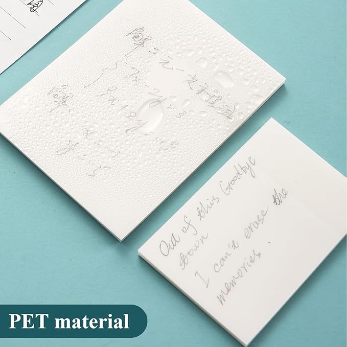 M&G 300 Sheets Transparent Sticky Notes, Waterproof Self-Adhesive Translucent Sticky Notes Pads Clear Post It Notes for Books Annotation School & Office (3x3 inch)