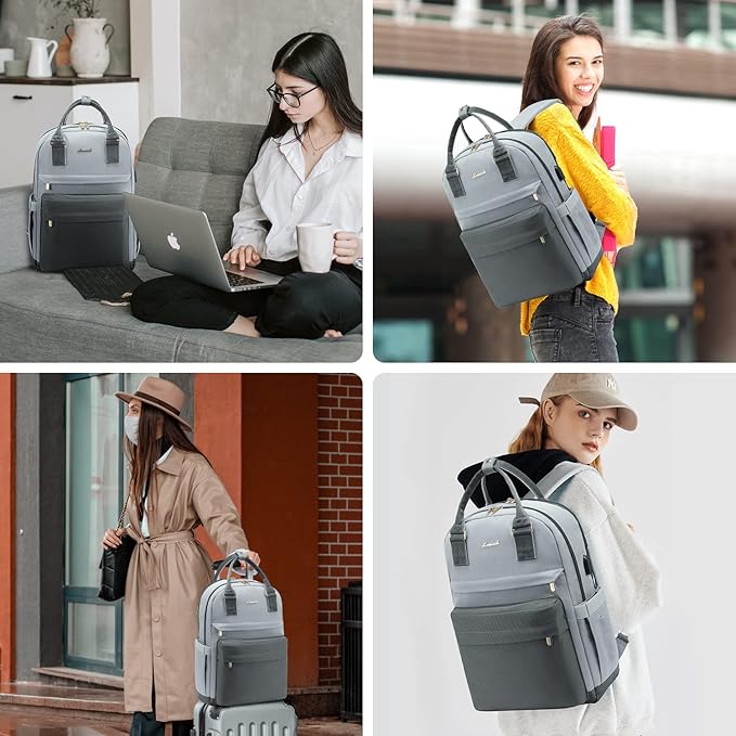 LOVEVOOK Travel Laptop Backpack Women Anti-theft Laptop Bag with USB Port Waterproof Computer Backpack for Nurse College Work