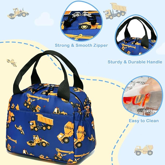 CAMTOP Boys Lunch Box Kids Insulated Lunch Bag Kids Cute Lunchbox for Boys Loncheras Para Niños