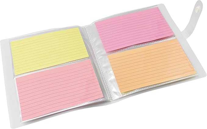4x6 Index Card Holder, Holds 200 Pieces Cards, Clear Card Binder, Flashcard Organizers and Notecard Holder, Organizer Book Binder for Note, Study and Recipe (4x6)