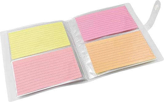 4x6 Index Card Holder, Holds 200 Pieces Cards, Clear Card Binder, Flashcard Organizers and Notecard Holder, Organizer Book Binder for Note, Study and Recipe (4x6)