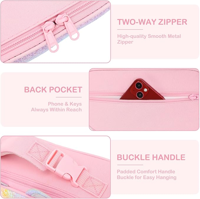 FlowFly Kids Lunch box Insulated Soft Bag Mini Cooler Back to School Thermal Meal Tote Kit for Girls, Boys, Smile
