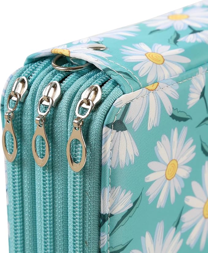 Portable Colored 72 Slots Pencil case Organizer with Printing Pattern for Watercolor Pens, Pencil Case Organizer for Artist