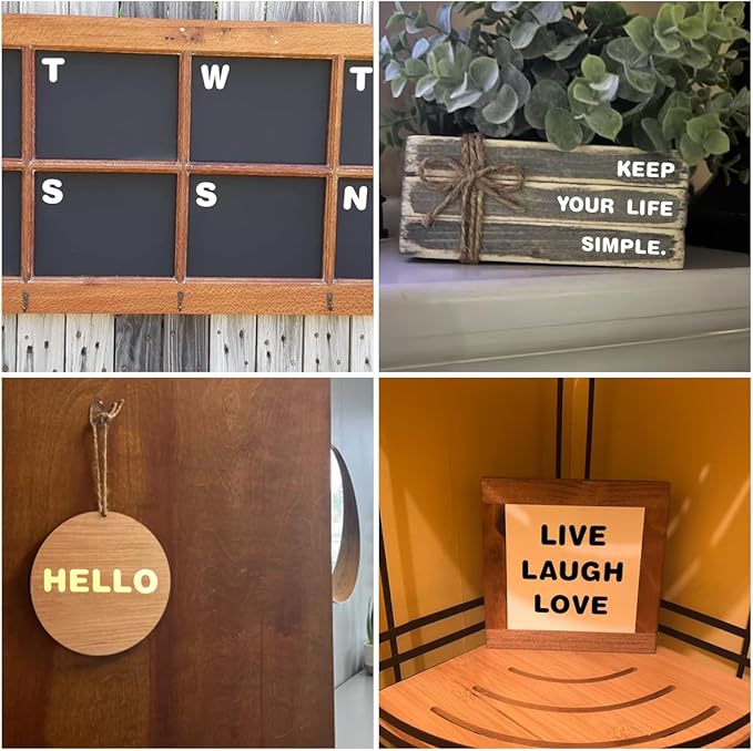 8 Inch Alphabet Letter Stencils - 40 Pack Letter Number Stencil Templates with Signs for Painting on Wood, Reusable Calligraphy Letters Stencils for Chalkboard Fabric Wood Signs