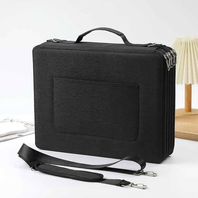 600-Slot Colored Pencil Case, 5-Layer Zipper with Shoulder strap and Handle | Organizer Bag for Pencil Storage Case for Artist Painter Office Sketch Travel Supplies