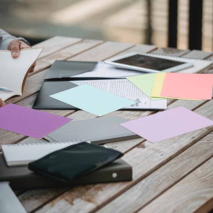 Fainne 300 Pcs Blank Index Cards 180 Gsm Thick Card Stock Assorted Color Neon Blank Flash Cards Colorful Study Notecards for Organizing(4 x 6 Inch,Fresh Colors)