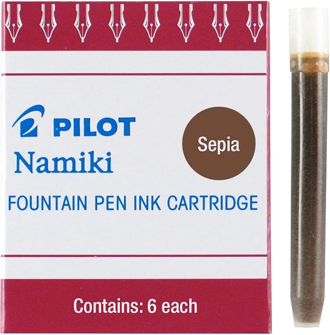 PILOT Namiki IC50 Fountain Pen Ink Cartridges, Sepia, 6-Pack (69006)