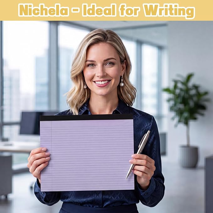 Thboxes 5 Pack Wide Legal Pads, 11 x 9.5 in Landscape Note Pads, 150 Sheets