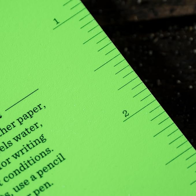 Rite in the Rain Florescent Top Spiral Notebook, 3” x 5”, Hi Vis Green Cover, Universal Page Pattern, 3 Pack (No. HV935-3)