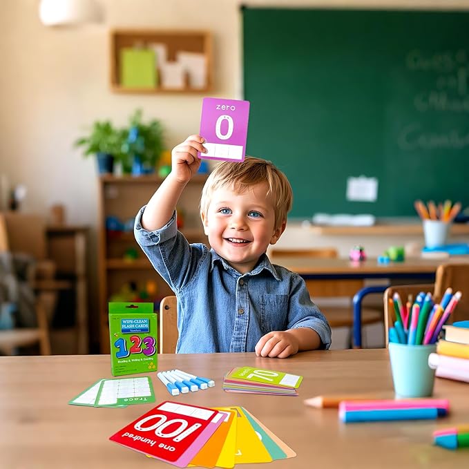 Number Flash Cards for Toddlers with 5 Dry Erase Pens, Numbers 0-25/30-100 Preschool Fun Learning Card, 36PCS Double Sides Counting Flashcards,Early Education Flashcards for Kids Ages 3+