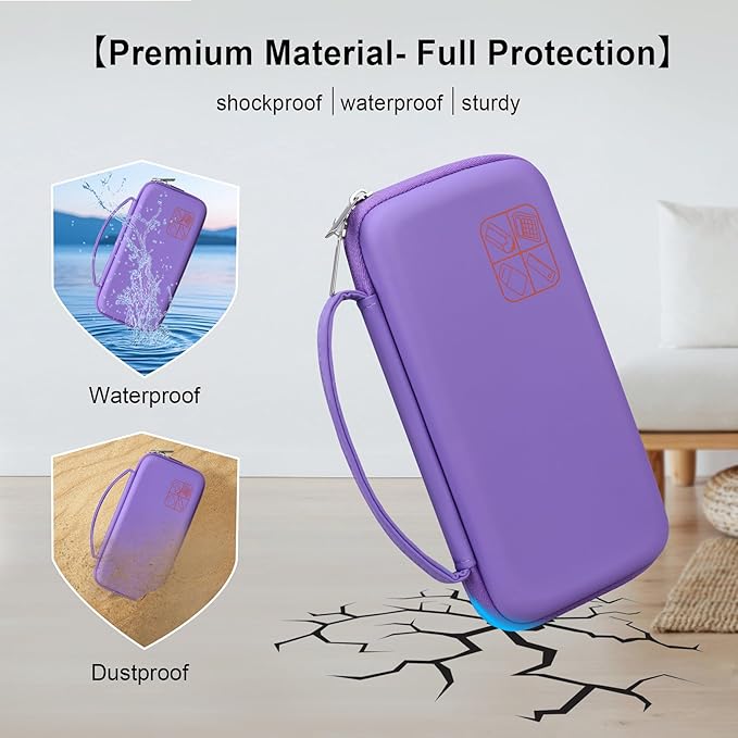 Elonbo Carrying Case for Texas Instruments TI-84 Evo Graphing Calculator, TI-84 Plus CE Evo Graphing Calculator Storage Protective Holder, Extra Mesh Pocket Fits Cable Charger, Purple