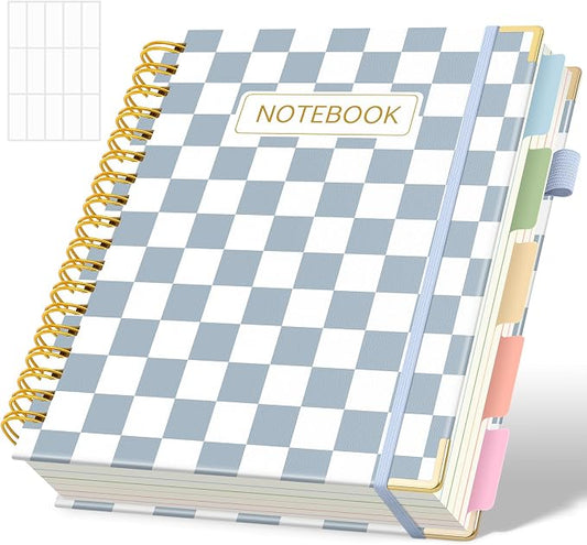 SKYDUE Sprial Notebook With Dividers Tabs, 5 Subject Notebook College Ruled