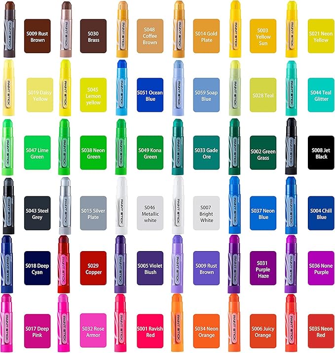 JOYIN 36 Colors Washable Tempera Paint Sticks, Art Supplies, Paint for Kids, Quick Drying and No Mess Arts Project, Gifts for Kids and Artists Birthday Valentine Easter Gifts for Boys Girls
