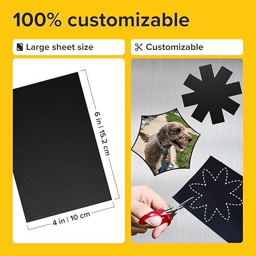 Strong Self-Stick Adhesive Magnetic Sheets 10 Pcs (4x6/10x15cm) – Magnetic Paper for Photo, Magnet Stickers, Labels, Science Education Magnets, Teacher Must Have, Whiteboards, Office