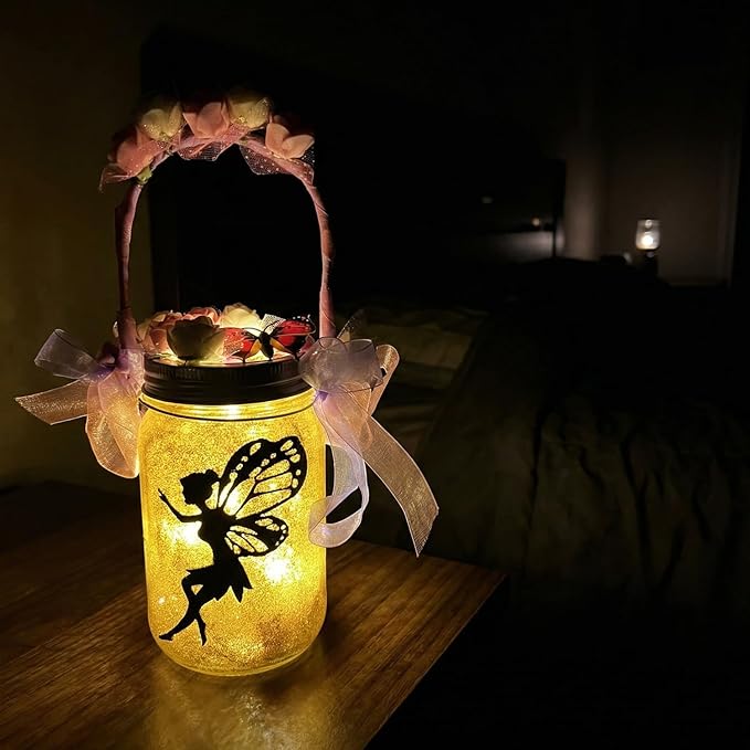 Alritz Fairy Lantern Craft Kit, Gifts for Kids Girls, Remote Control Mason Jar Night Light, DIY Garden Decorations Art Project Ornaments, Creative Activities Birthday Ages 4 5 6 7 8 9 10 11+