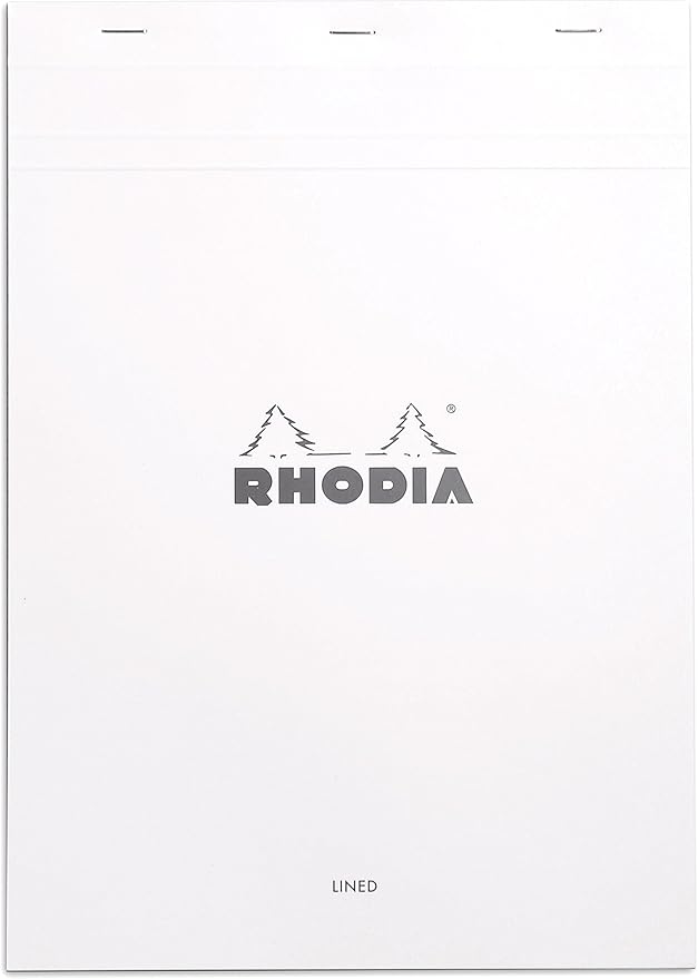 Rhodia Notepad, No18 A4, Lined - White, 8 1/4"" x 11 3/4""" (18601C)