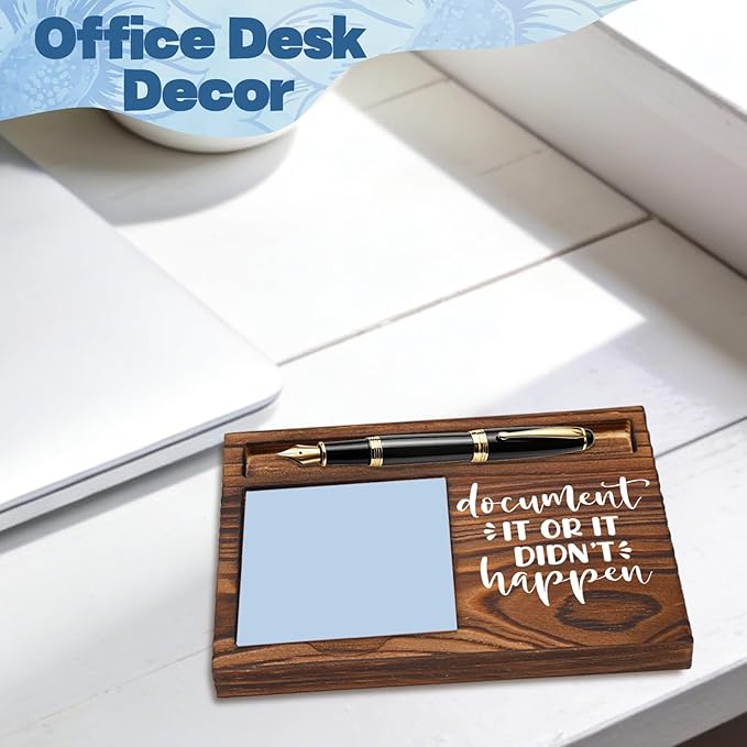 FOUGSTA Funny Office Gifts for Nurse, Gag Office Gifts for Nurse, Fun Decor Present for Coworker, Wooden Notepad Pen Holder With Gag Quotes,16.5 x 12 x 1.5 cm,XXN13