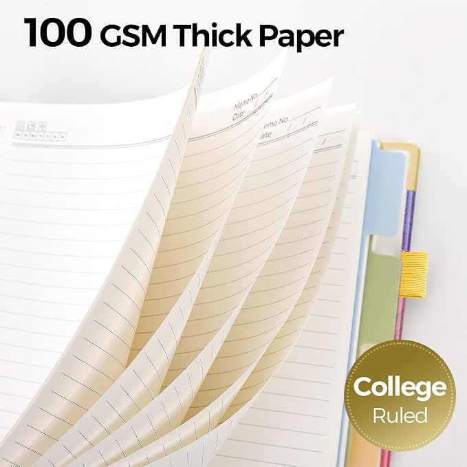 SKYDUE Sprial Notebook With Dividers Tabs, 5 Subject Notebook College Ruled