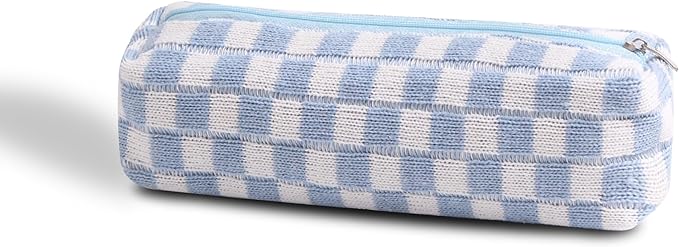 Pencil Case Pen Case Office College School Storage Bag Pouch Holder Box Organizer Makeup Pouch Cosmetic Bag Aesthetic Cute Pencil Case for Girls Boys Kids (Blue)