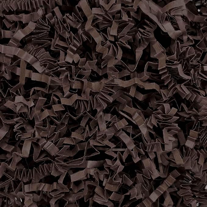 Tisspoms 3LB Deep Coffee Crinkle Cut Paper Shred Filler, Paper Shreds for Basket Fillers, Birthday, Gift Wrapping, Anniversary, Wedding, Halloween, Thanksgiving, Christmas Gift Decor Party Filler