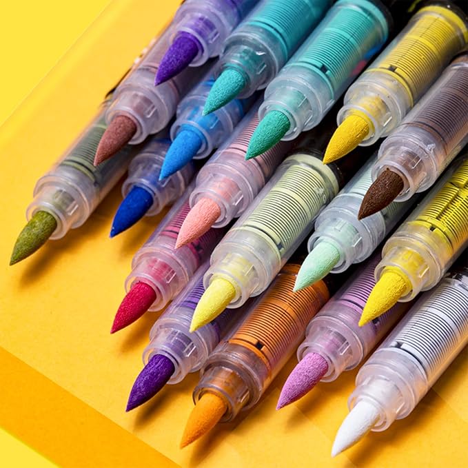 Guangna Acrylic Paint Markers,24 Colors with Direct-Liquid Ink Control System, Professional-Grade Paint Pen for Rock Painting, Canvas, Glass, Plastic, Fabric & Creative Crafts