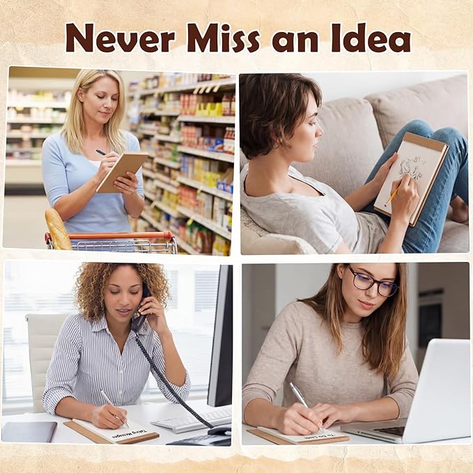 Eaasty 20 Pack Blank Scratch Pads with Kraft Cover 5.5" x 2.7" Blank Page Tear-off Memo Note Pads Small Pocket Checklist Notebooks for Office, Teacher, Grocery Lists, Planning and Organization