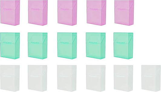 It's Academic Crayon Box with Hinged Lid and Snap Closure, Clear, Purple, and Green Plastic, 16-Pack (Colors May Vary)