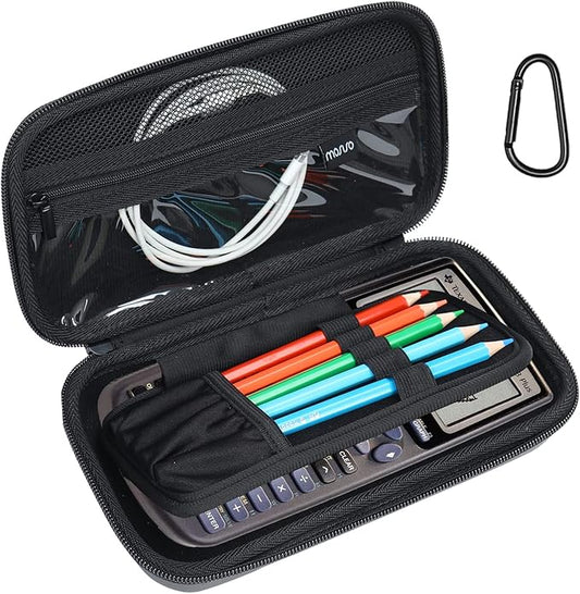 MOSISO EVA Hard Carrying Case Compatible with Texas Instruments TI-84/TI-83 Plus CE TI-85 TI-89 Graphing Calculator & Compatible with Casio fx-9860GII, Waterproof Travel Storage Bag with Handle,Black